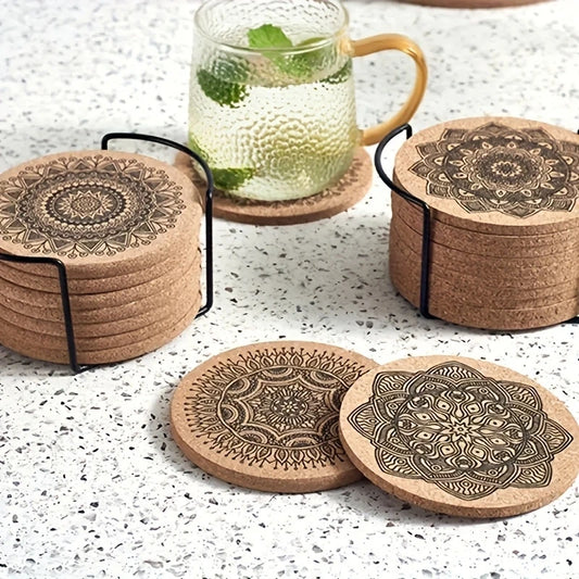 Round Wooden Mandala Coasters