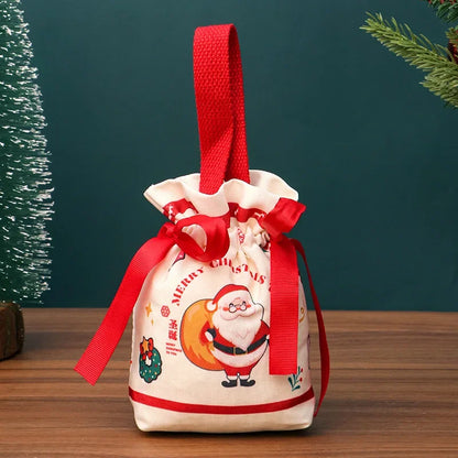 Linen Mini Christmas Gift Bags