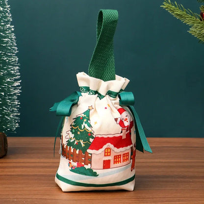 Linen Mini Christmas Gift Bags
