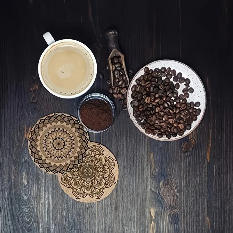 Round Wooden Mandala Coasters