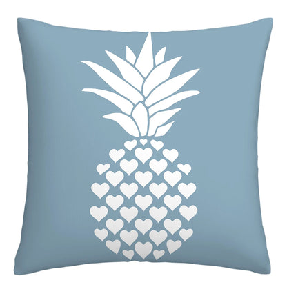 Lake Blue & White Geometric Linen Pillowcase