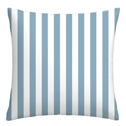 Lake Blue & White Geometric Linen Pillowcase