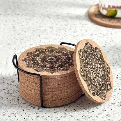 Round Wooden Mandala Coasters