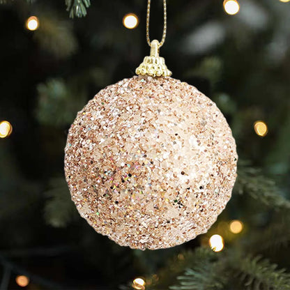Champagne Gold Glitter Christmas Balls
