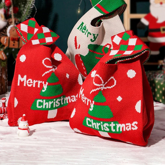 Linen Mini Christmas Gift Bags