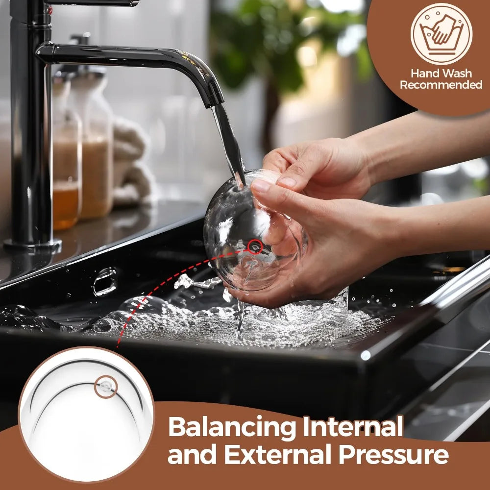 Double-Wall Insulated Clear Glass Cups