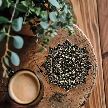 Round Wooden Mandala Coasters