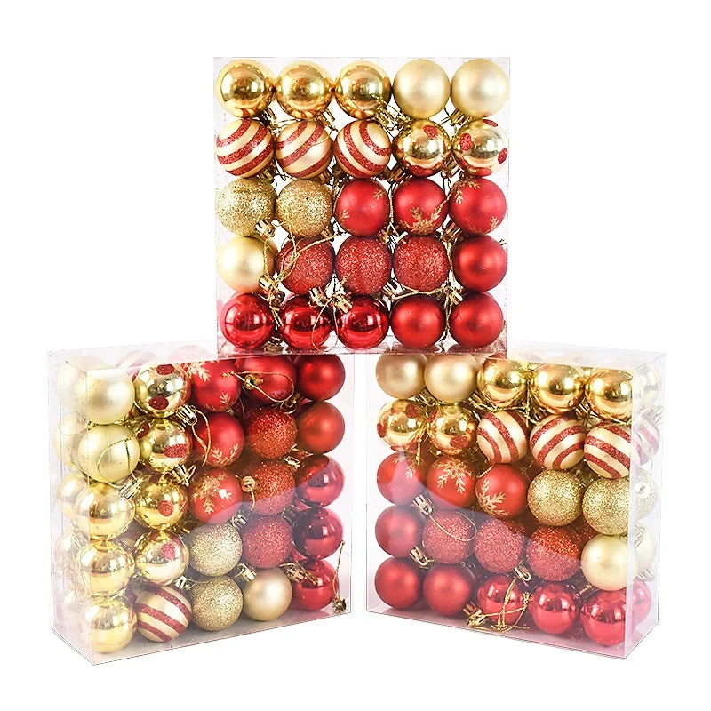 50Pcs Christmas Tree Balls Ornament Set