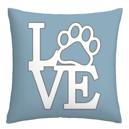 Lake Blue & White Geometric Linen Pillowcase