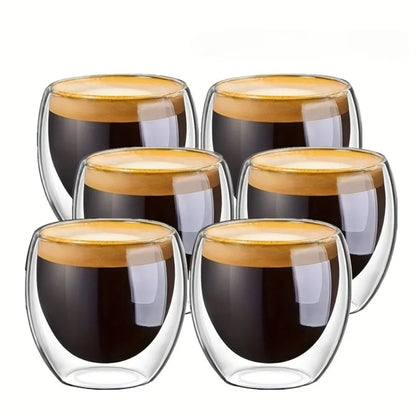 Double-Wall Insulated Clear Glass Cups