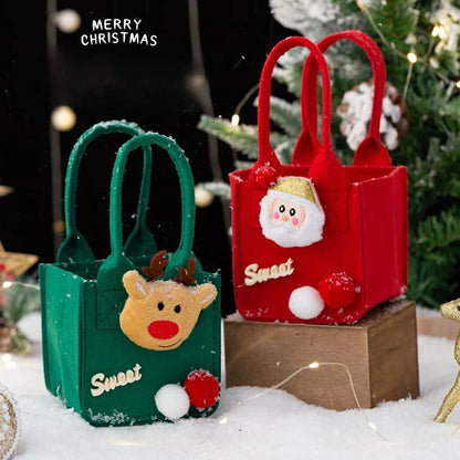Linen Mini Christmas Gift Bags