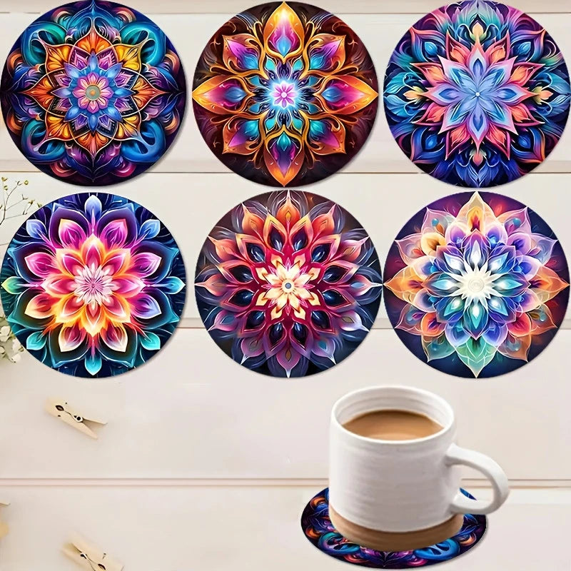 Round Wooden Mandala Coasters