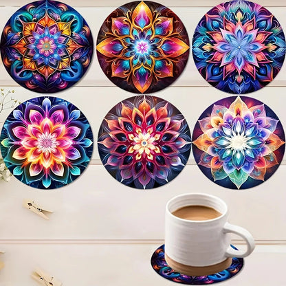 Round Wooden Mandala Coasters