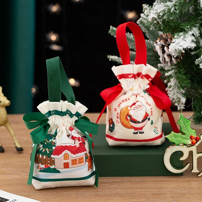 Linen Mini Christmas Gift Bags